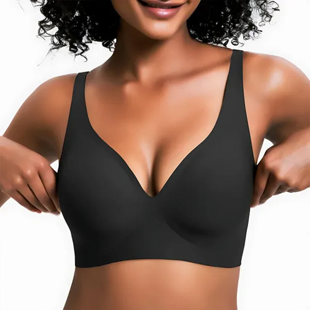 Bugario jelly bra in Black - seamless wireless bra for women, sizes S to 3XL