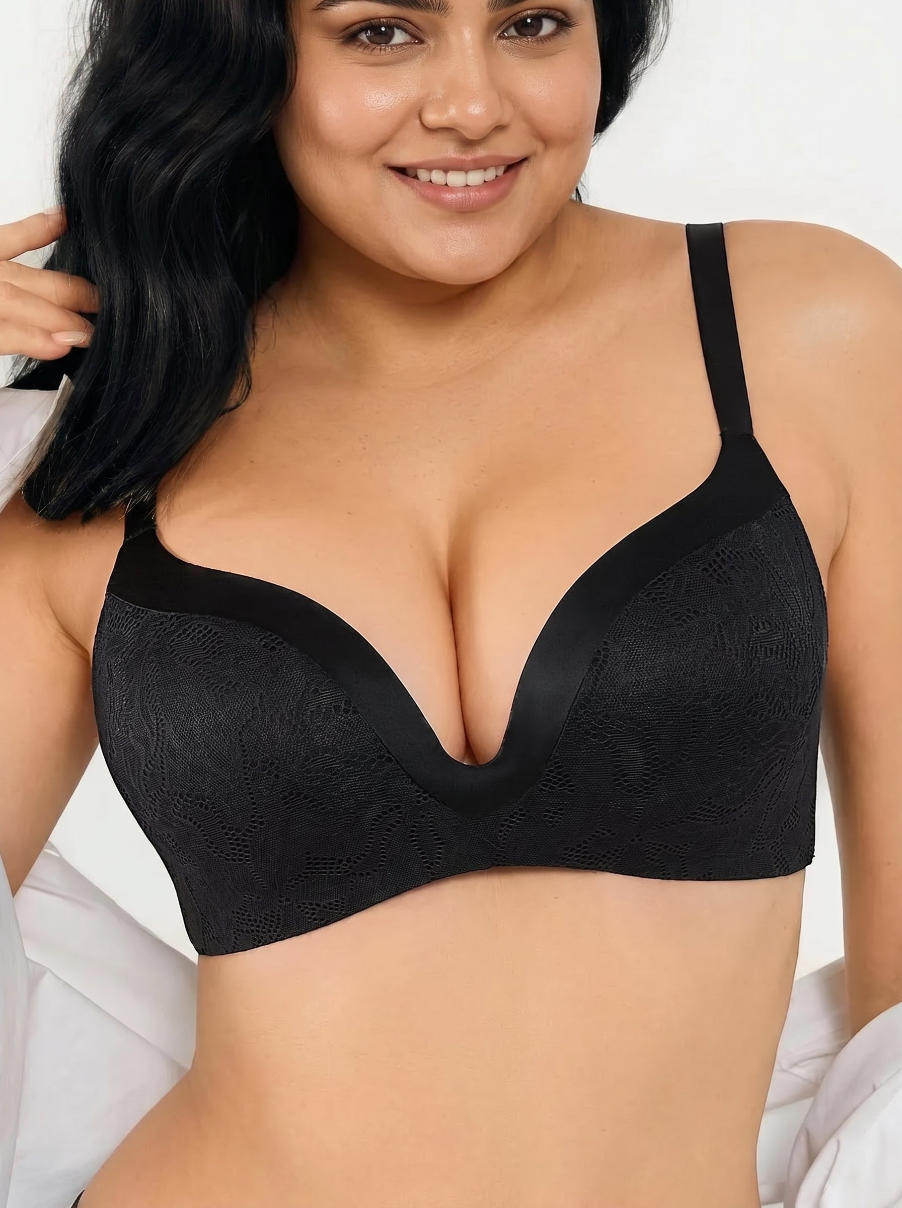 Lace Full Coverage Comfort Sculpting Plunge Bra
