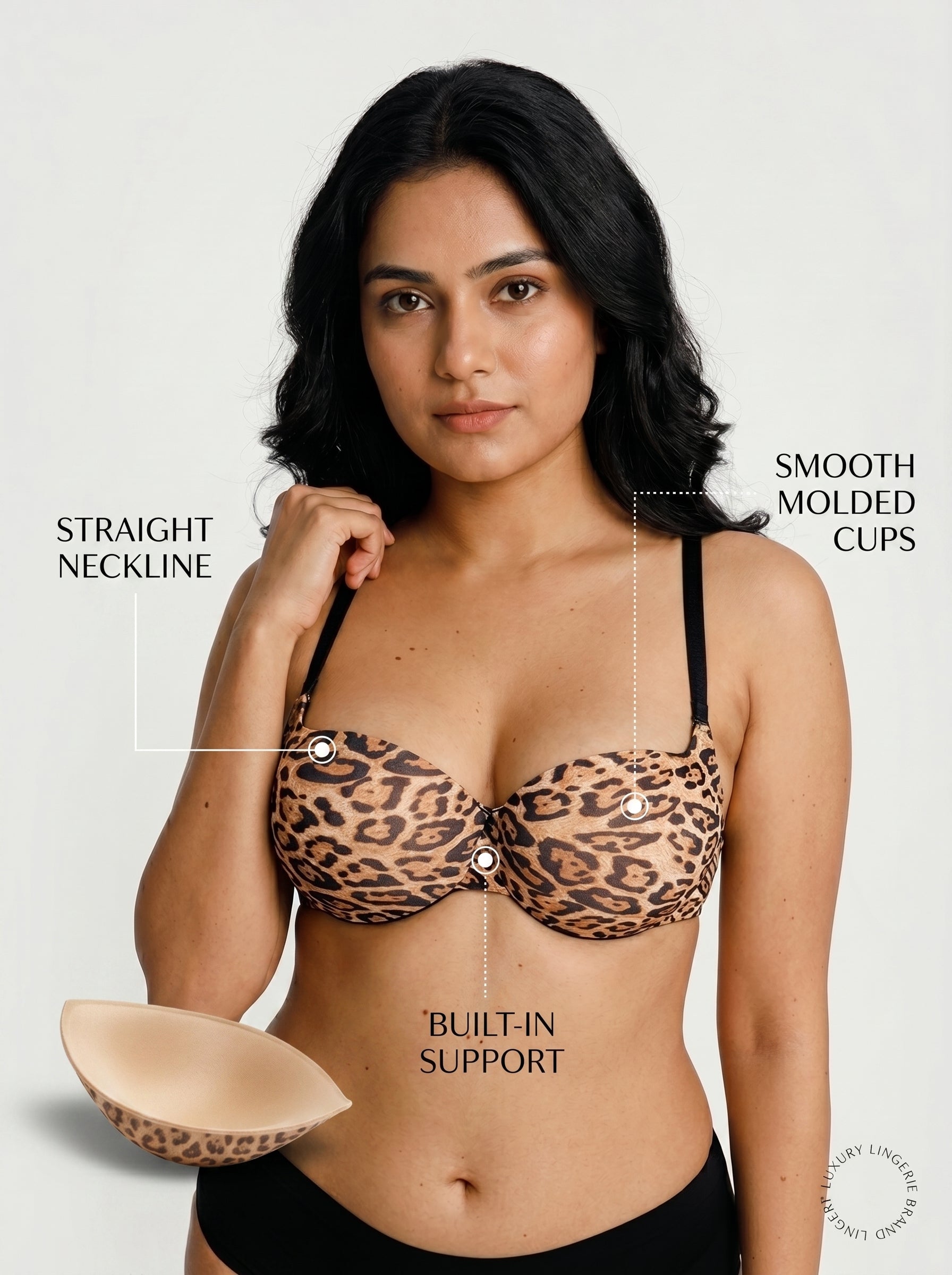Seamless Balconette Push-Up T-shirt Bra